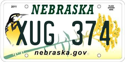 NE license plate XUG374