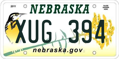 NE license plate XUG394