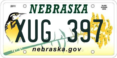 NE license plate XUG397