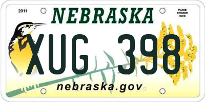 NE license plate XUG398