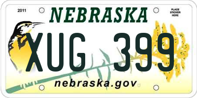 NE license plate XUG399