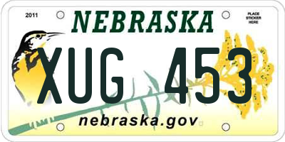 NE license plate XUG453