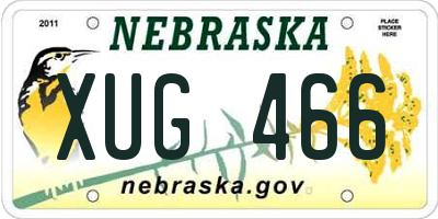 NE license plate XUG466