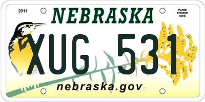 NE license plate XUG531