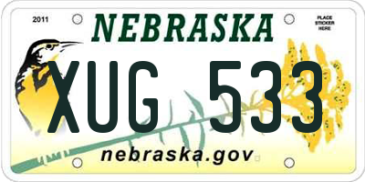 NE license plate XUG533