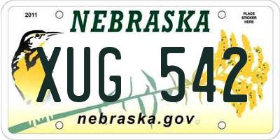 NE license plate XUG542