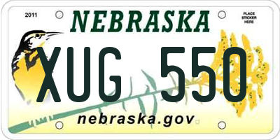 NE license plate XUG550
