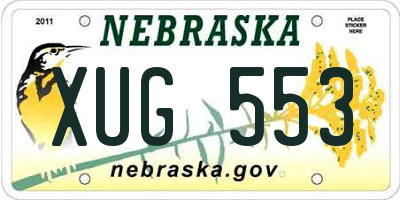 NE license plate XUG553