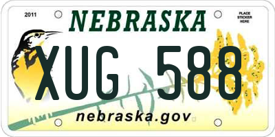 NE license plate XUG588