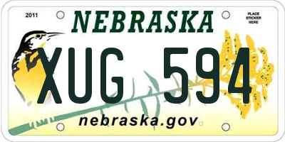NE license plate XUG594