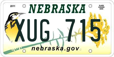 NE license plate XUG715