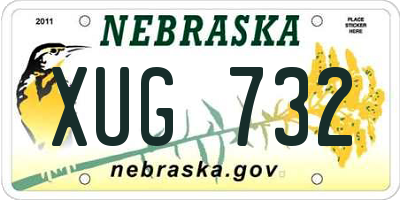 NE license plate XUG732