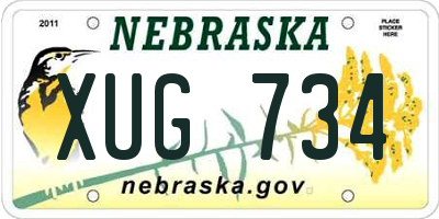 NE license plate XUG734