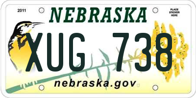 NE license plate XUG738