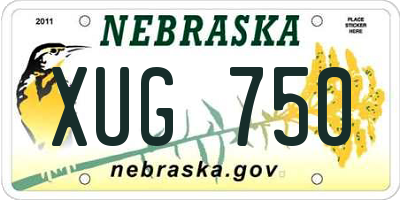 NE license plate XUG750