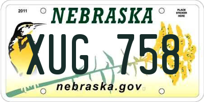 NE license plate XUG758