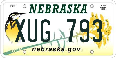 NE license plate XUG793