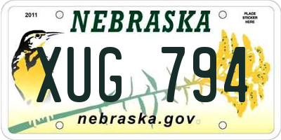 NE license plate XUG794