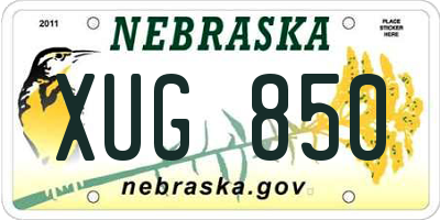 NE license plate XUG850