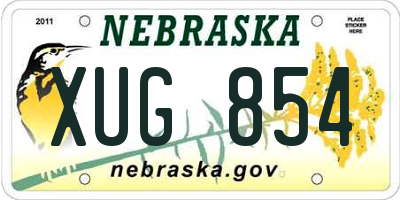 NE license plate XUG854