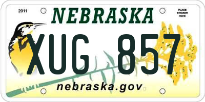 NE license plate XUG857