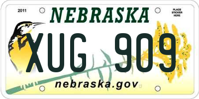 NE license plate XUG909