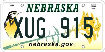 NE license plate XUG915