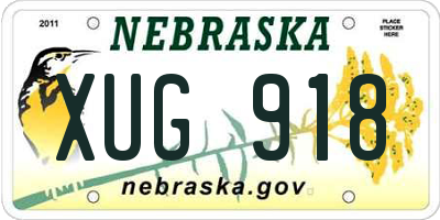 NE license plate XUG918