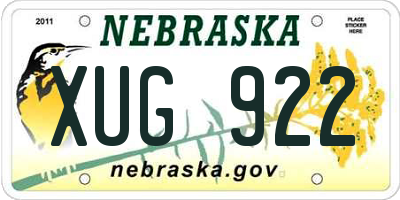 NE license plate XUG922