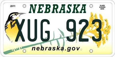 NE license plate XUG923