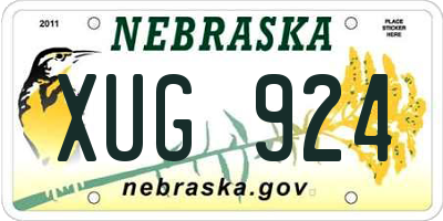 NE license plate XUG924