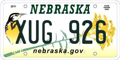 NE license plate XUG926