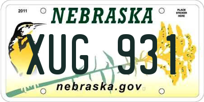 NE license plate XUG931