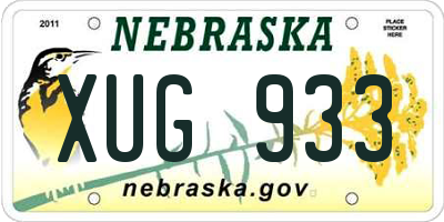 NE license plate XUG933