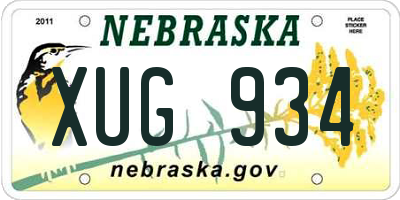 NE license plate XUG934
