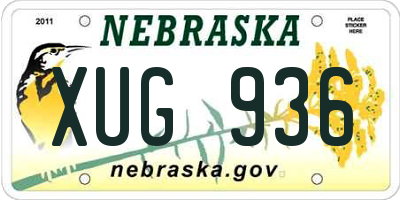 NE license plate XUG936