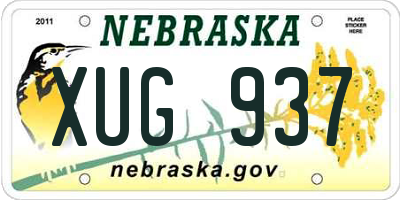 NE license plate XUG937