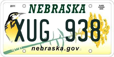 NE license plate XUG938
