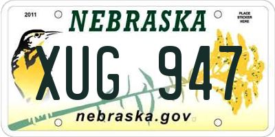 NE license plate XUG947
