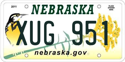 NE license plate XUG951