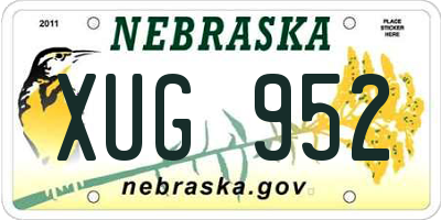 NE license plate XUG952