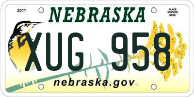 NE license plate XUG958