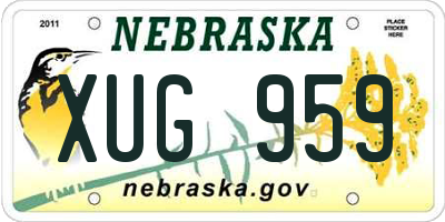 NE license plate XUG959