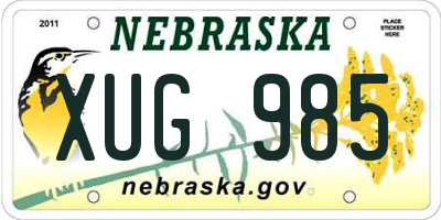 NE license plate XUG985