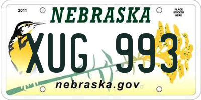 NE license plate XUG993