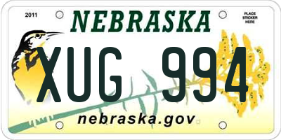 NE license plate XUG994