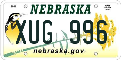 NE license plate XUG996