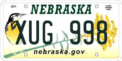NE license plate XUG998