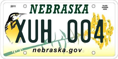 NE license plate XUH004