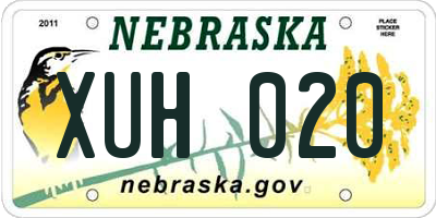 NE license plate XUH020